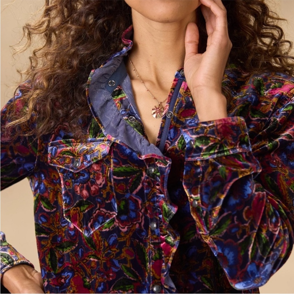 Sundance Gretel Western Velvet Button-Down Shirt - Picture 3 of 12